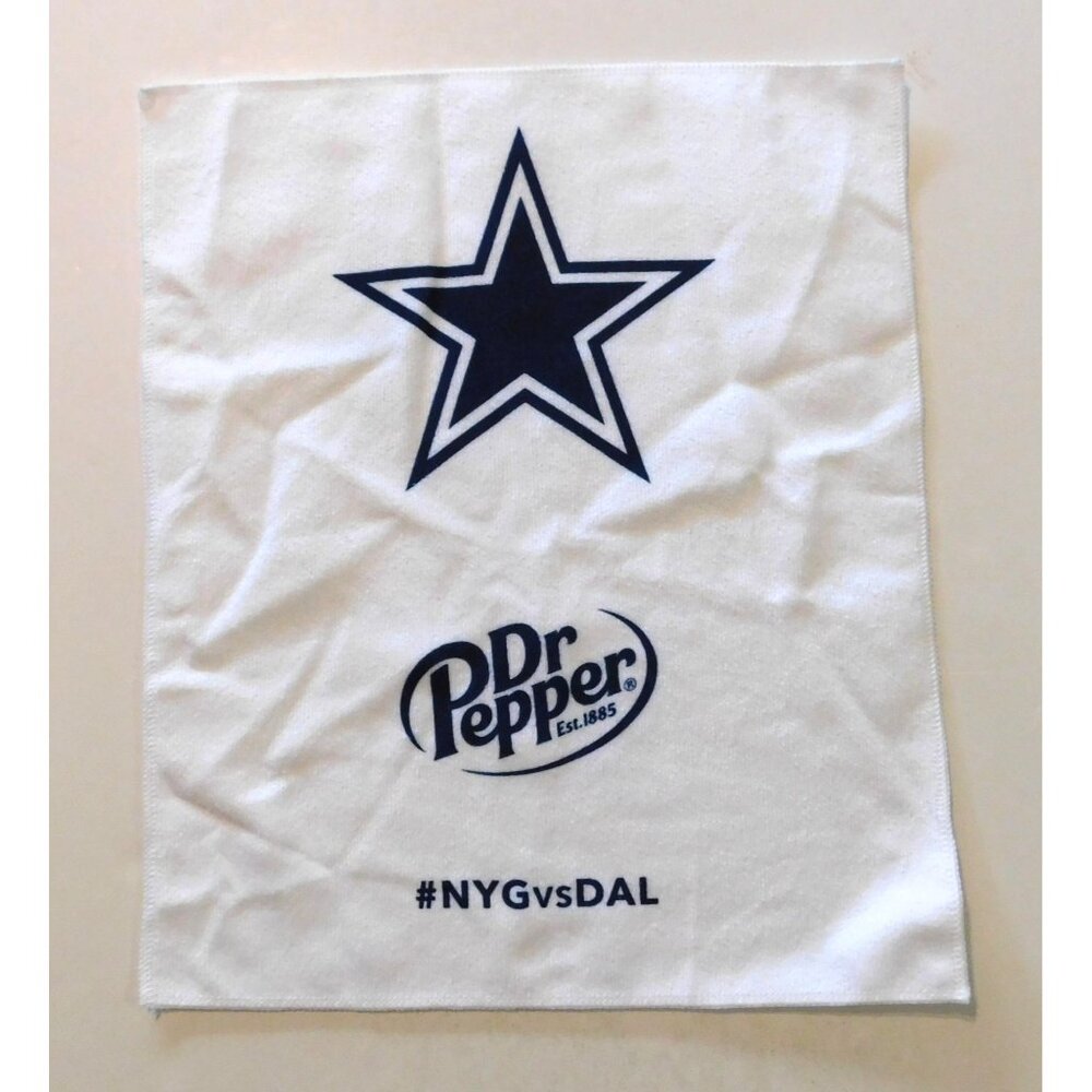 Dallas Cowboys vs New York Giants Game Day Rally Towel Dr Pepper White Blue